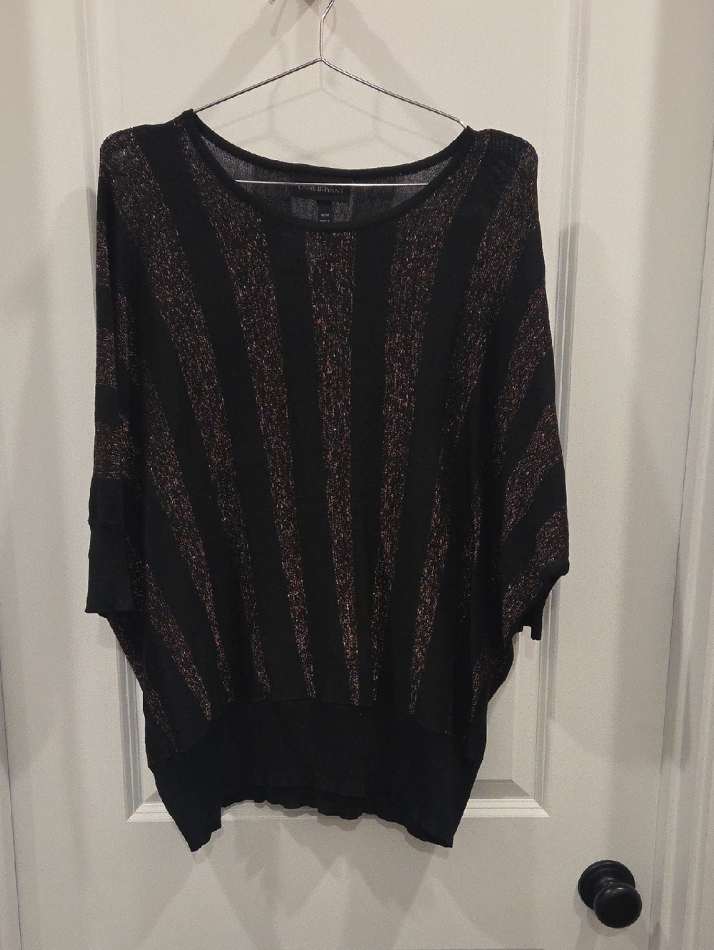Lane Bryant Black Sweater with Copper Metallic Thread 18/20